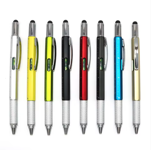 Stylo à bille multifonction 6 en 1 avec règle et niveau, logo personnalisé - Product Image 3