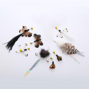 Mainan kucing peliharaan tongkat penggoda aksesoris Ladybug dan kupu-kupu serangga kucing <span class=keywords><strong>Noir</strong></span> mainan lonceng kait Teaser Label pribadi tas kucing mainan - Product Image 4