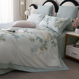 Juego de Ropa de Cama Floral Duoximeimiankang de 4 Piezas, 100% Algodón, Agradable al Tacto, Diseño Moderno, Impresión Reactiva - Product Image 4
