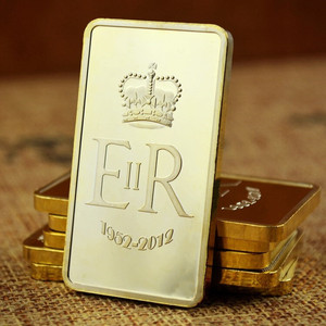 Elizabeth II suvenir Kerajaan Inggris Ratu hadiah bar berlapis emas - Product Image 4
