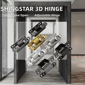Bisagras Ajustables 3D de Acero al Carbono ShingStar para Puertas Ocultas, Ángulo de Apertura de 180 Grados, Grosor de 3 mm, Garantía de 3 Años - Product Image 2