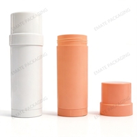 Contenant de Luxe Cylindrique Blanc Mat en PP 30g/60g pour Soins de Beauté, Emballage Plastique Recyclable pour Stick Déodorant