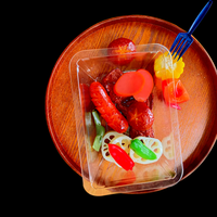 Contenants d'emballage alimentaire jetables en PET, barquettes en plastique transparent pour fruits, légumes, pâtisseries, gâteaux, sushis