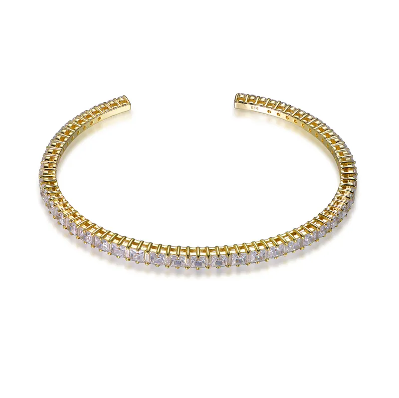 Custom gemstone tennis bracelet gold plated 925 silver material bracelet pai dai dinner jewelry