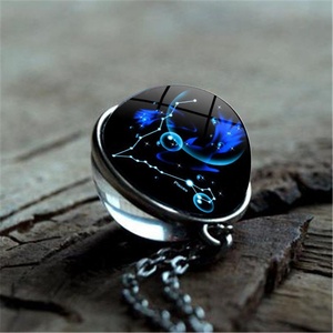 Mode Saint Valentin Cadeau 12 Zodiaque Boule De Verre Femmes <span class=keywords><strong>Horoscope</strong></span> Collier Bijoux - Product Image 5