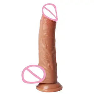 Goedkope Prijs Hotselling Vrouwen Seksspeeltje Tpr Realistische Dildo Met Sterke Zuiging Dong Penis Voor Volwassen Vloeibare Siliconen Dildo