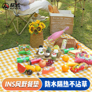 Xinda-Esterilla rectangular para pícnic al aire libre, de PVC, impermeable, a prueba de humedad, para pícnic, excursión de primavera, uso multipersona - Product Image 3