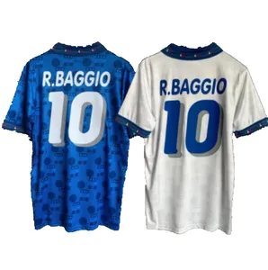 Áo Bóng Đá Cổ Điển Maglia, Áo Bóng Đá Trắng Xanh Dương, Mặc Nhà, 1994, Roberto Baggio