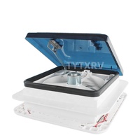 Ventilateur de toit HEYRV 280MM CE DC12V à commande manuelle avec lumière LED et couvercle fumé anti-jaunissement pour camping-car, caravane