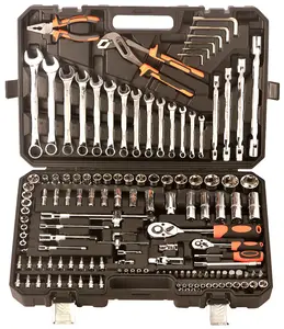 Auto repair tool set socket wrench hexagonal screwdriver pliers kit multifunctional hardware tool box set