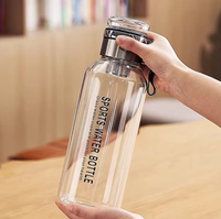 Bouteille en verre borosilicate à double paroi de grande capacité personnalisée, sans BPA, de qualité alimentaire, pour l'eau, les voyages en plein air, 1000 ml, avec filtre à thé