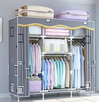 Mebel Portabel Lemari Pakaian Lemari Pakaian Target Sementara untuk Dijual Kamar Tidur Besi Sudut Logam Tunggal untuk Anak-anak Senior