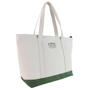 Bolsas de Lona Resistentes Reutilizables de 20L con Bolsillo Interior, Diseño de Letras y Doble Asa para la Playa, Viajes y Picnic - Product Image 2