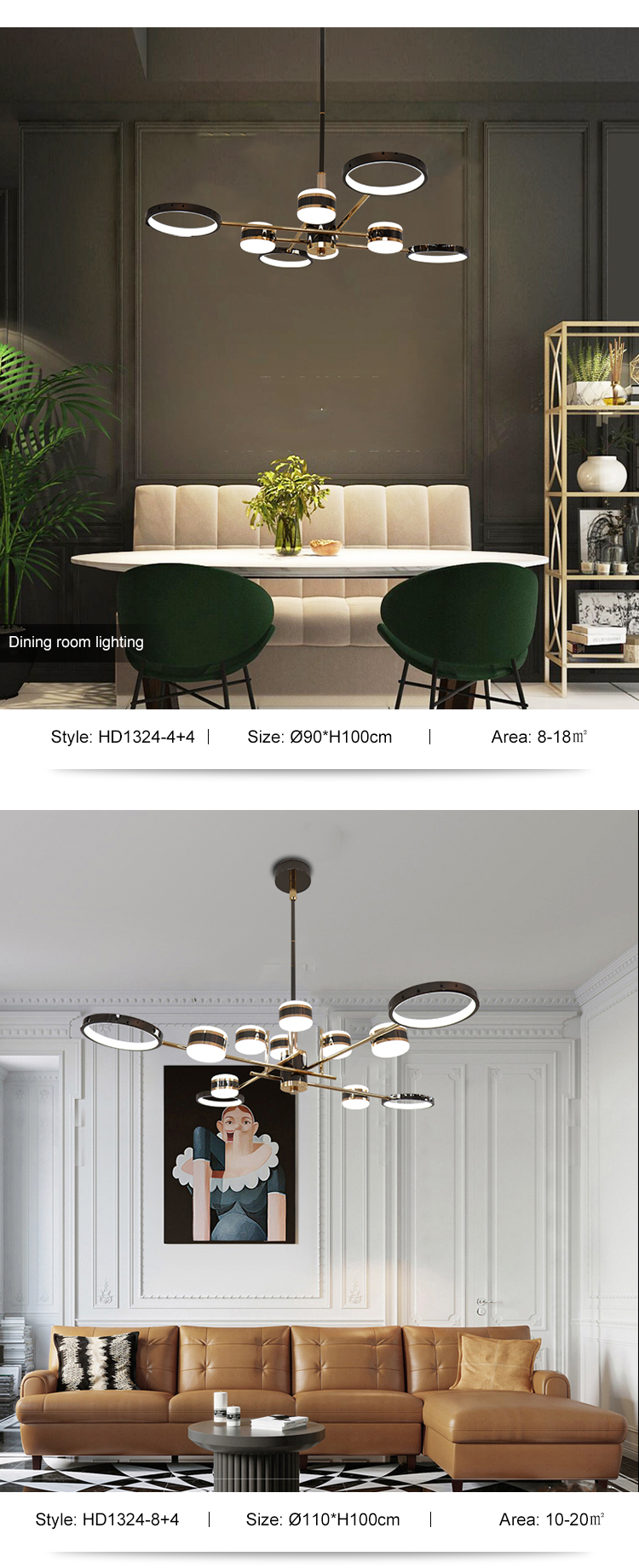 Nordic Style Decoration Living Room Dining Room Modern Luxury Gold Led Chandelier Light