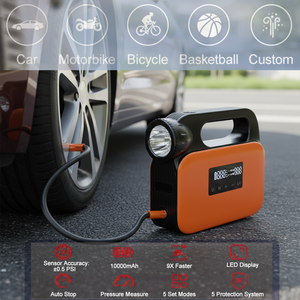 Пусковое устройство IBD 12В, <span class=keywords><strong>10000</strong></span>/16000 мАч, для запуска автомобиля, быстрая зарядка 45 Вт, внешний аккумулятор с воздушным насосом и фонариком - Product Image 3