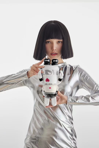 Botella de agua de acero inoxidable con aislamiento al vacío de dibujos animados de conejo espacial de moda de 550ml con pajita, regalo Ideal para festivales - Product Image 4