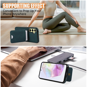 Étui Portefeuille et Porte-Cartes pour <span class=keywords><strong>Samsung</strong></span> S26/S25/S24/Ultra/A26/A17/A36/A56 avec Bandoulière - Matériau PU Design Uni Antichoc - Violet - Product Image 3