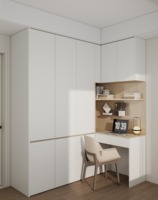 Bureau d'angle portable en bois contemporain et bibliothèque, meuble de salon et de salle à manger, bureau à domicile avec style panneau