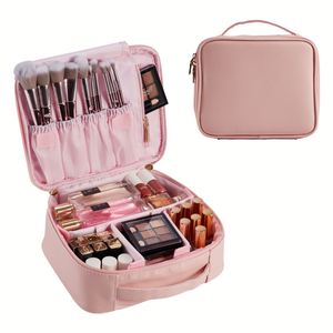 Large Capacity <b>Makeup</b> Bag Cosmetic Travel Bag With Adjustable Strap Waterproof Travel <b>Makeup</b> Train <b>Case</b> - Product Image 1