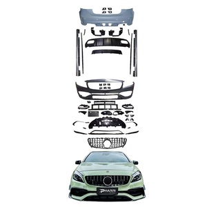 Kit de carrocería completo para Mercedes-Benz W176 Clase A 2016-2018, actualización al estilo <span class=keywords><strong>A45</strong></span> AMG, parachoques delantero y trasero, difusor, faldones laterales, parrilla GT - Product Image 4