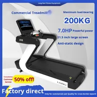 Tapis roulant électrique commercial de luxe Gym Smart avec moteur de 7,0 CV, bouton tactile, grand écran, équipement sportif transfrontalier