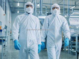 EN14126 Einweg-Chemikalienschutzanzug Tyvek Overall XL 70gsm Polypropylen Wasserdicht Mikroporös Antistatisch <span class=keywords><strong>WORKWELL</strong></span> - Product Image 6