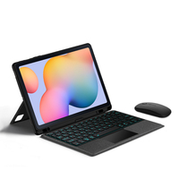 RUIDIAN casing Tablet nirkabel, penutup kulit PU Keyboard nirkabel 10.4 inci untuk Samsung Galaxy Tab S6 Plus