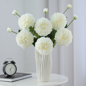 Welfare Dahlia <b>Artificial</b> Flowers Pink Silk High Simulation Wedding Home Decor 2-Head <b>Bouquet</b> - Product Image 2