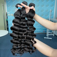 DiLuxe Hair Top brut plus épais, cuticule dessinée, cheveux humains alignés, faisceaux de vague de corps, cheveux non traités, produits chimiques gratuits, vente en gros