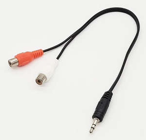 TVヘッドフォン用オーディオビデオスプリッタケーブル3.5mmジャック2 RCAメスアダプタ - Product Image 4