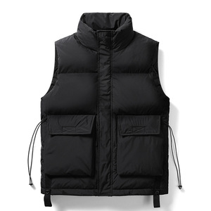Hot Style Winter Down Vest for Women Windproof Warm Body Warmer Fashionable Sleeveless Jacket Black