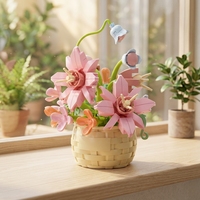 Ensemble de blocs de construction Mini Fleurs en plastique ABS, jouet de construction sur le thème des plantes succulentes, collection botanique, cadeau d'anniversaire pour tous les âges