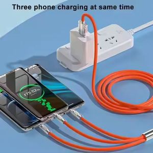 Multifunction 3 1 6A 120W Silicone <b>USB</b> Type-C Charging <b>Cable</b> 1.2M Braid Shielding Pure Copper Conductor for Mobile Phones - Product Image 4