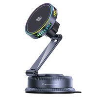 Support de chargeur de voiture sans fil QI2.2 25W personnalisé OEM avec ventouse, ventilateur de refroidissement métallique et support magnétique N52 pour tableau de bord et pare-brise