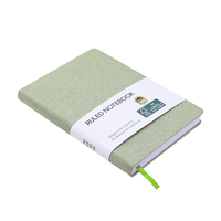 Carnet personnalisé A5 en tissu de lin avec couverture rigide, ligné, pour la planification