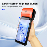 POS portátil NB60P todo en uno Android 14 OS NFC POS móvil con impresora de recibos de 58mm Máquina de sistemas POS de pantalla táctil de 6 pulgadas