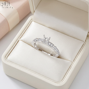 Anillo de compromiso de oro blanco macizo de 18 quilates con nudo de bambú de alta calidad y diamantes naturales auténticos para mujer, ideal como banda de boda. - Product Image 6