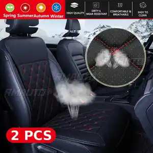 2PCS कार सीट कवर फुल कार लेदर सीट कवर कुशन पैड PU लेदर प्रोटेक्टर अधिकांश कारों के इंटीरियर एक्सेसरी के लिए यूनिवर्सल फिट