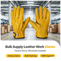 Gants de travail en cuir robustes pour hommes, gants de protection pour la construction, les conducteurs, la soudure, la sécurité industrielle
