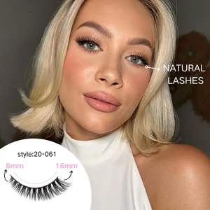 Azenlo 20 paires de faux cils 3D effet œil de chat, 14 mm, effet duveteux, en faux vison (Style 20-061) - Product Image 5