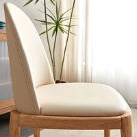 Chaise de salle à manger en bois massif de luxe léger avec dossier, design moderne et simple, pour la maison, les restaurants et les hôtels