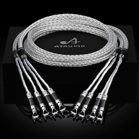 Câble de haut-parleur HIFI Banana, câble audio haut de gamme, connecteurs dorés, fil OCC plaqué argent, une paire, projecteur, moniteur, microphone