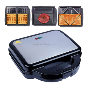 Aifa không dính mới bằng thép không gỉ hàng đầu 4 3 2 1 trong 1 có thể tháo rời cố định Waffle nướng bánh Sandwich Maker - Product Image 5