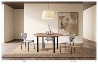 Chaise de salle à manger compacte et moderne, confortable, en tissu écologique imperméable, design ergonomique capitonné pour petits appartements