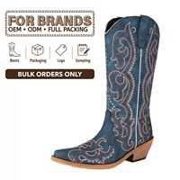 Boîte à chaussures personnalisée CHENO avec logo, bottes de cowgirl bleues, bottes de cowboy pour femmes, chaussures de marque western