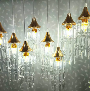 Plafonniers de lustre en acrylique à 10 têtes, accessoires de <span class=keywords><strong>mariage</strong></span> en cristal, suspension avec ampoule pour scène - Product Image 3