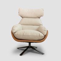 Fauteuil pivotant de massage doux au toucher blanc 360 ° en cuir ultrafibre et éponge haute résilience canapé pouf de loisirs paresseux