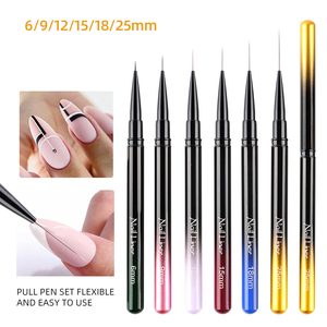 <span class=keywords><strong>Crayon</strong></span> <span class=keywords><strong>de</strong></span> fil d'ongle <span class=keywords><strong>de</strong></span> poignée en métal <span class=keywords><strong>de</strong></span> haute qualité 6/9/12/15/18/25mm Logo personnalisé stylo <span class=keywords><strong>de</strong></span> <span class=keywords><strong>dessin</strong></span> <span class=keywords><strong>de</strong></span> brosse <span class=keywords><strong>de</strong></span> revêtement d'ongle en gros en vrac - Product Image 2