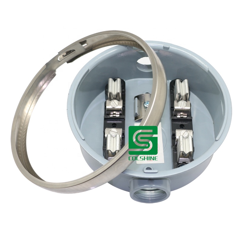 1 фаза круглый Электрический счетчик энергии гнезда цоколя с латунной челюсти 100A