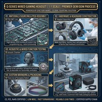 Headset Gaming Berkabel Mikrofon Peredam Kebisingan yang Dapat Dilepas Driver Dinamis 50mm Kabel RGB Terjalin Kantor OEM ODM